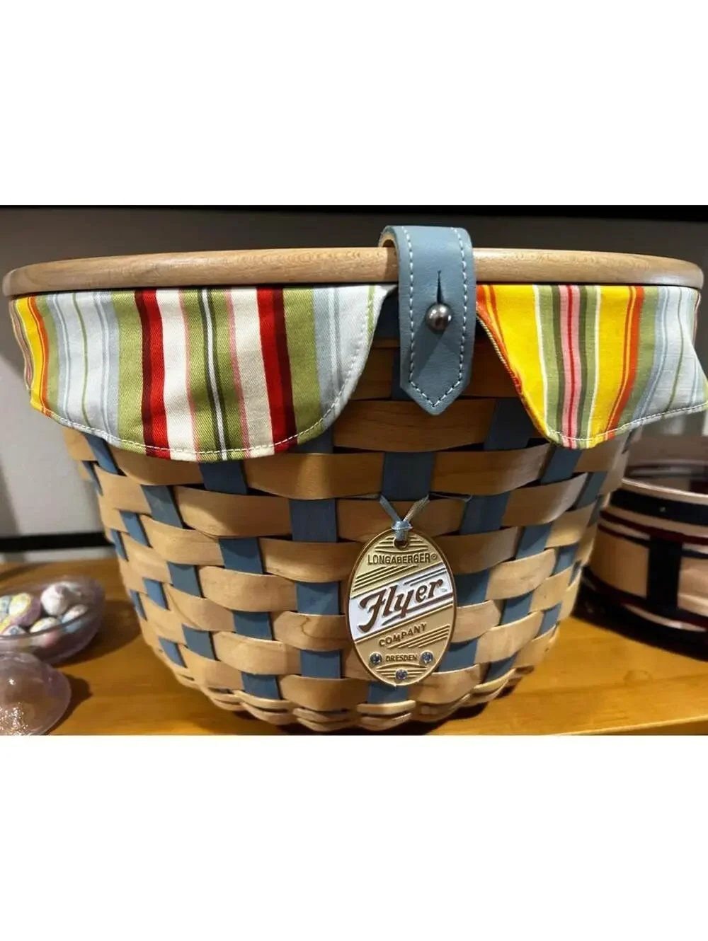 Longaberger Bicycle Basket Bike & rack Flyer Tie On